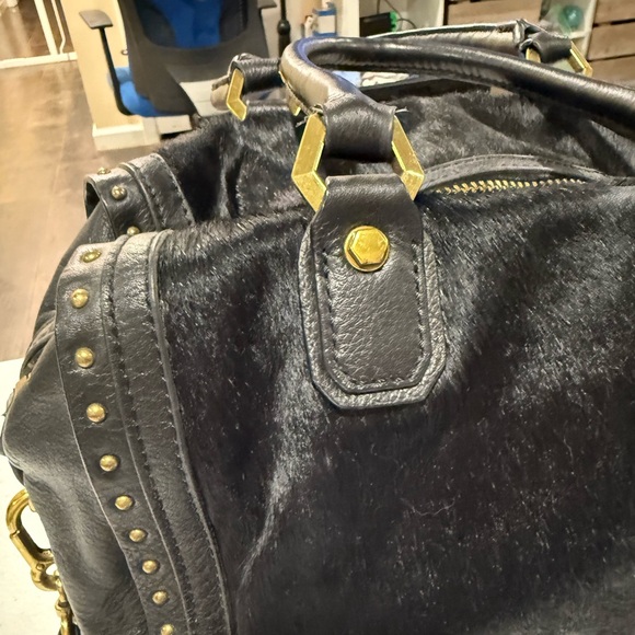 orYANY Black Leather Cow Hide Large Satchel Crossbody Handbag - Picture 3 of 16